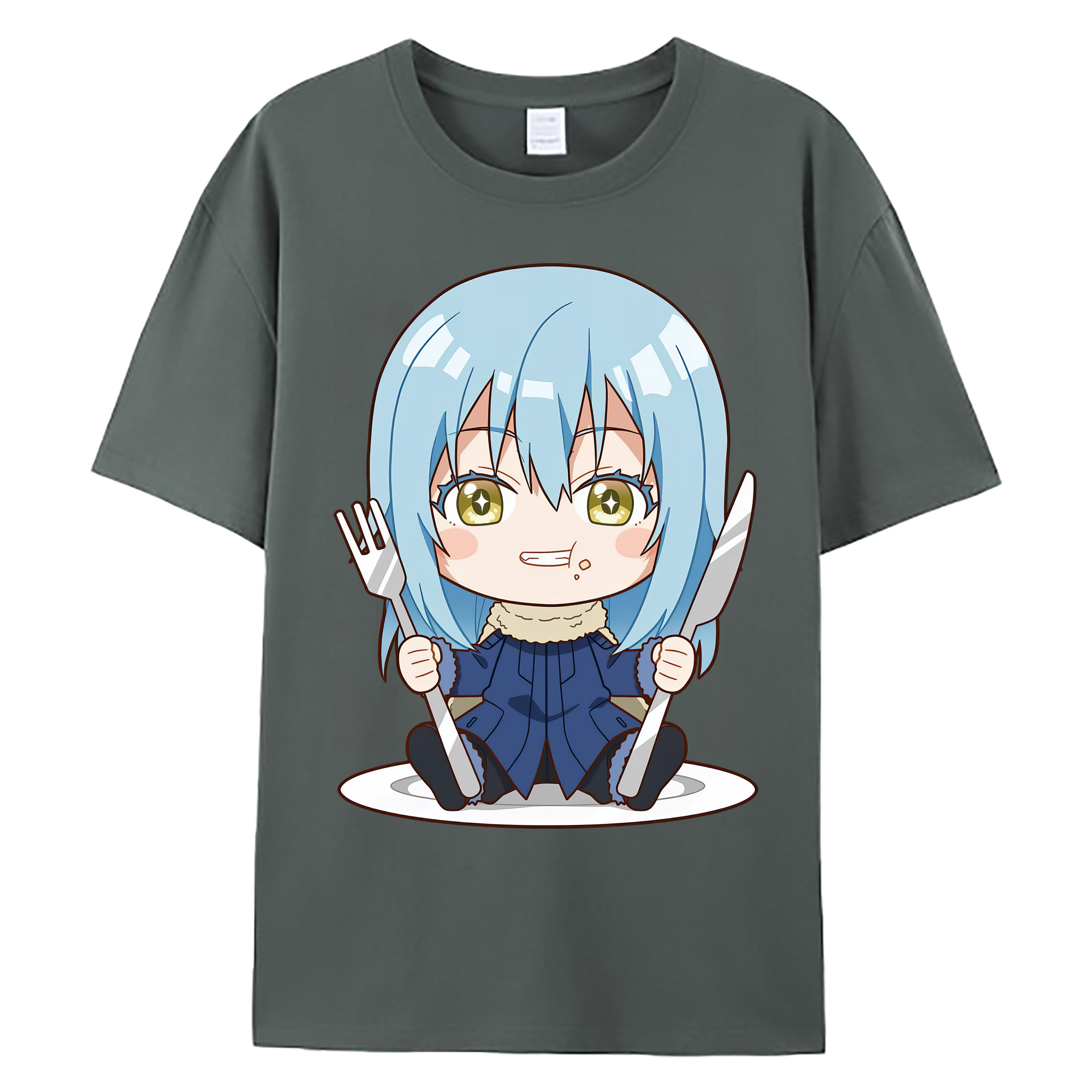 （画像用） 転スラ Regarding Reincarnated to Slime 綿100％ メンズ半袖Tシャツ｜肌触りやわらか＆通気性